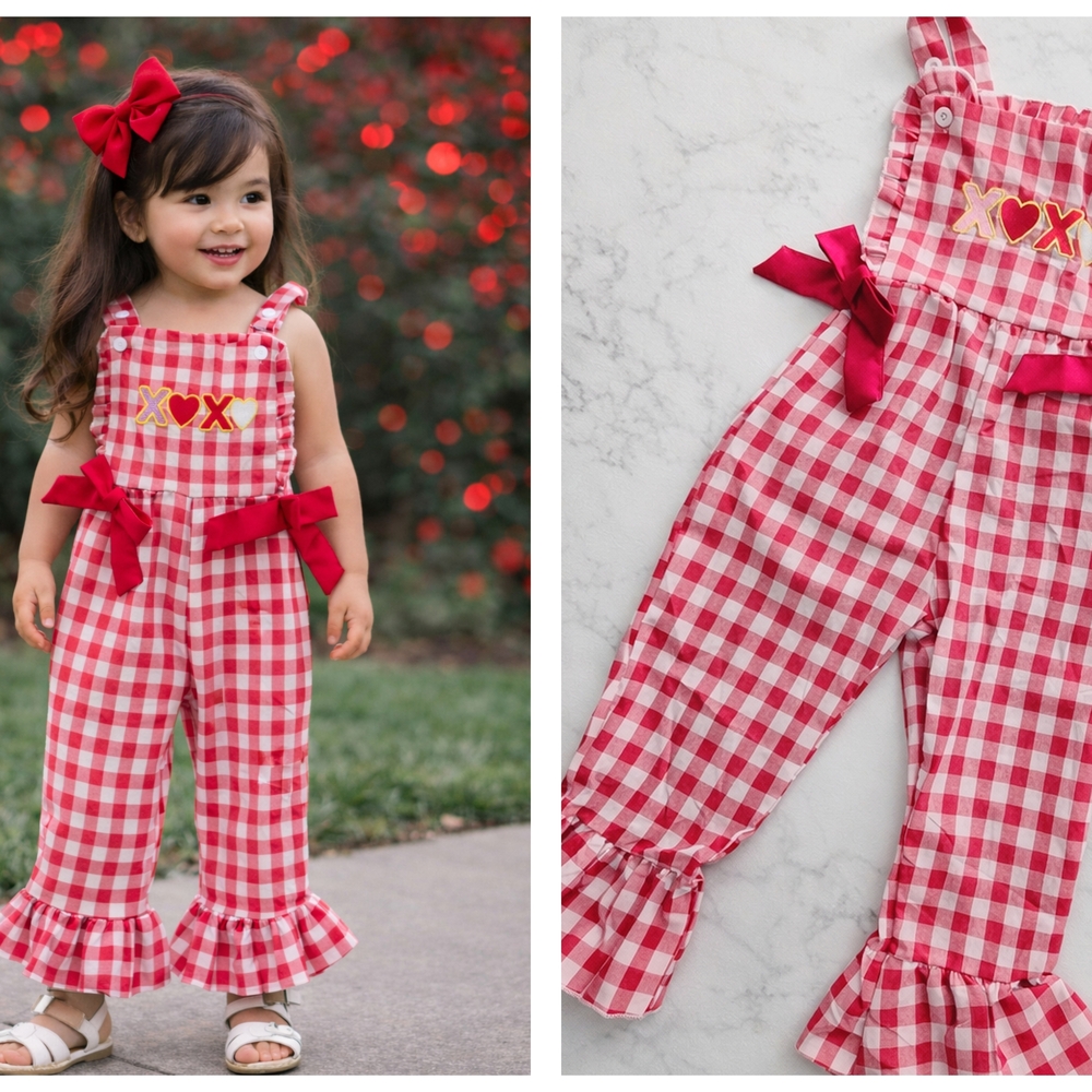 Gingham, Ruffles & Bows! Boutique Romper
